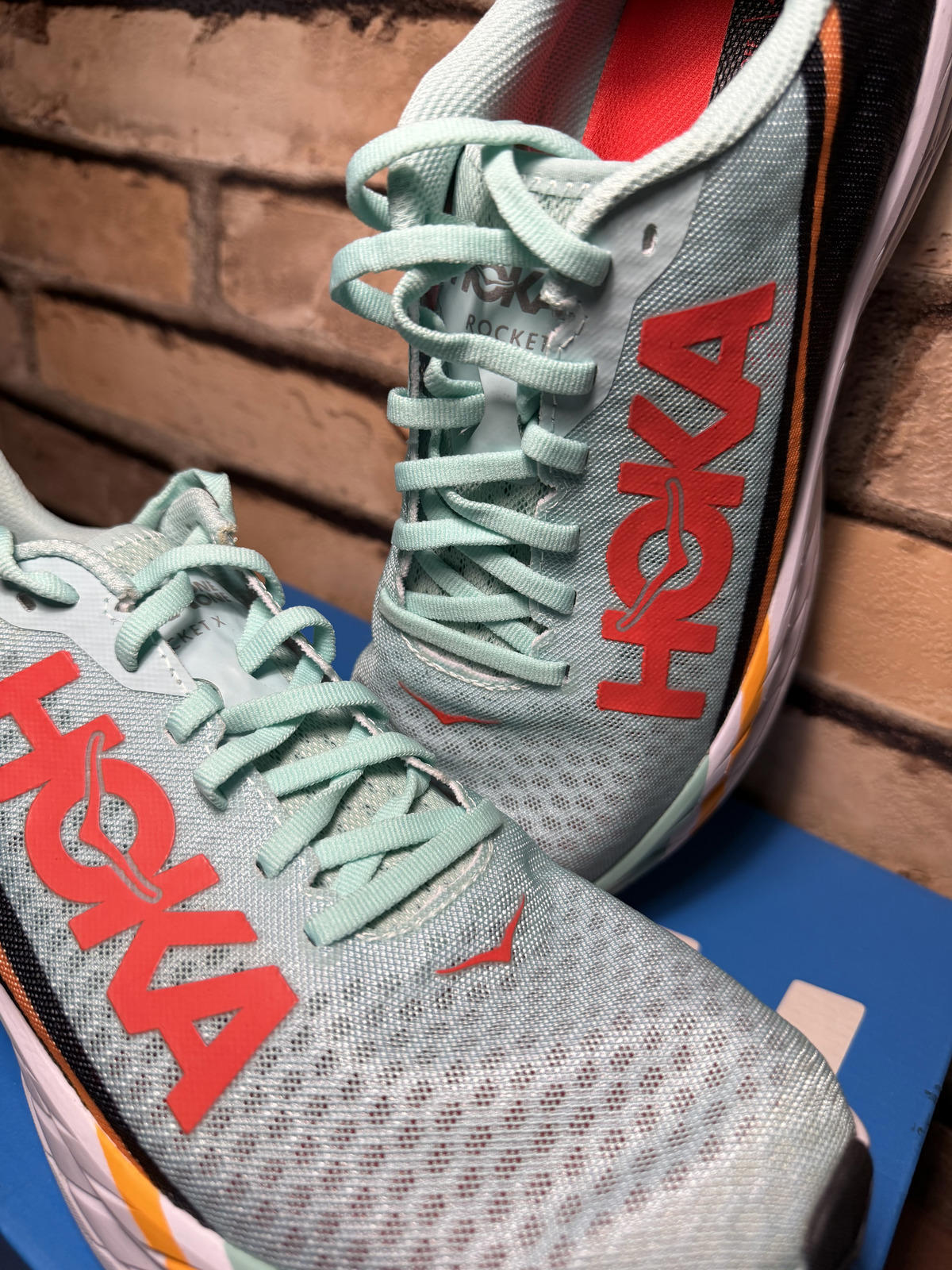 HOKA Rocket X 'Eggshell Blue Black' Running Shoes Size Mens' 10