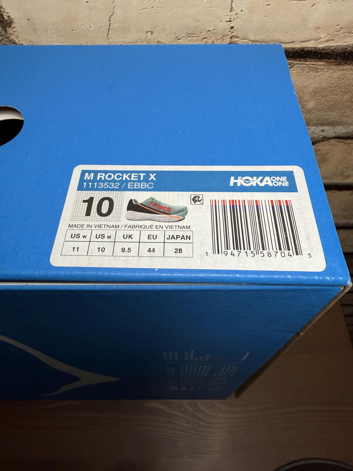 HOKA Rocket X 'Eggshell Blue Black' Running Shoes Size Mens' 10