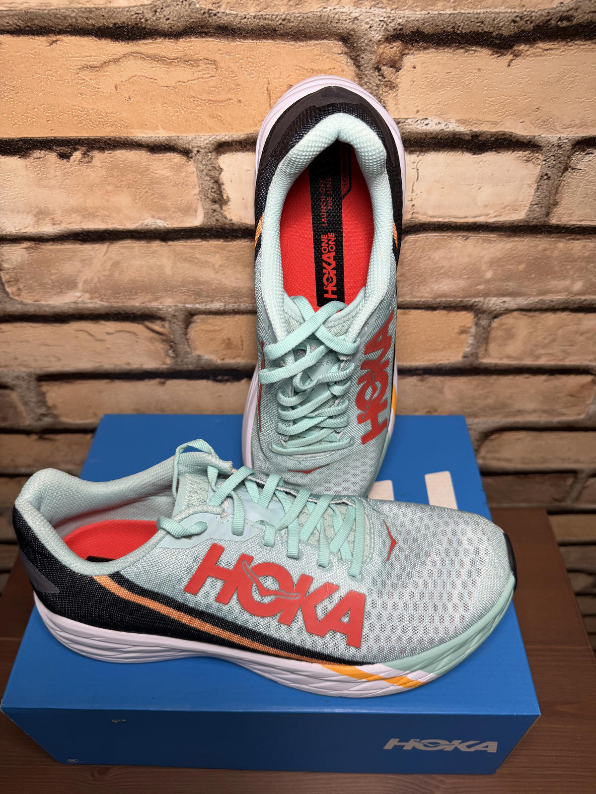 HOKA Rocket X 'Eggshell Blue Black' Running Shoes Size Mens' 10